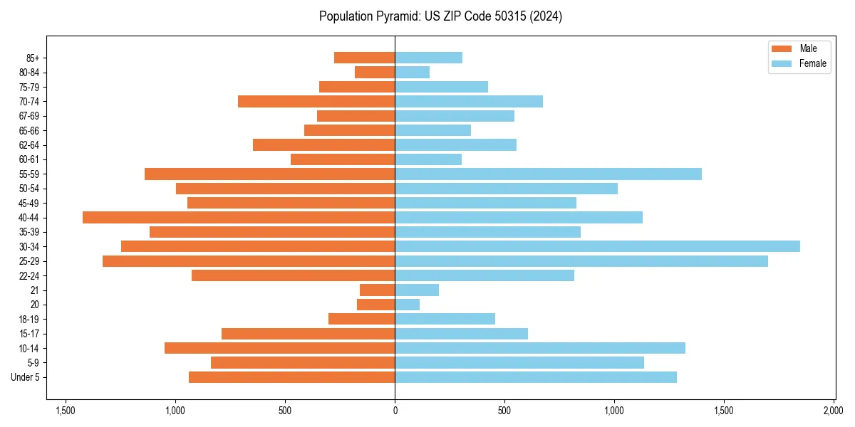 Population pyramid for 