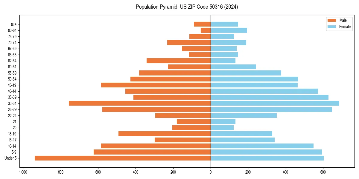 Population pyramid for 