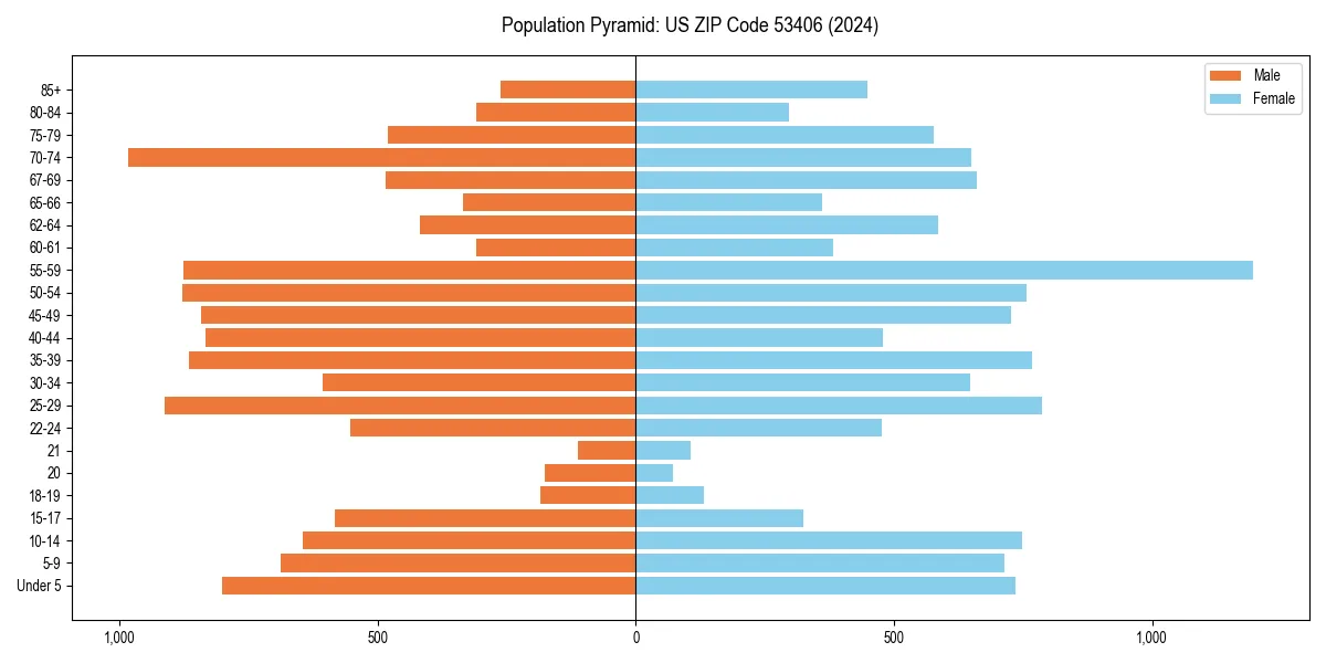 Population pyramid for 
