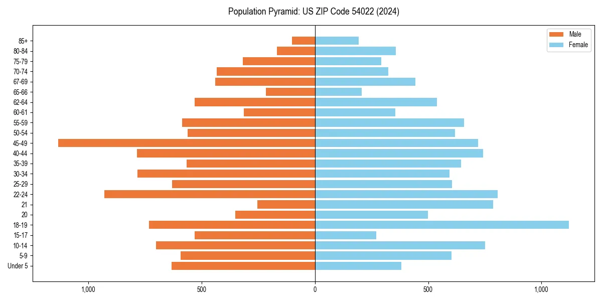 Population pyramid for 
