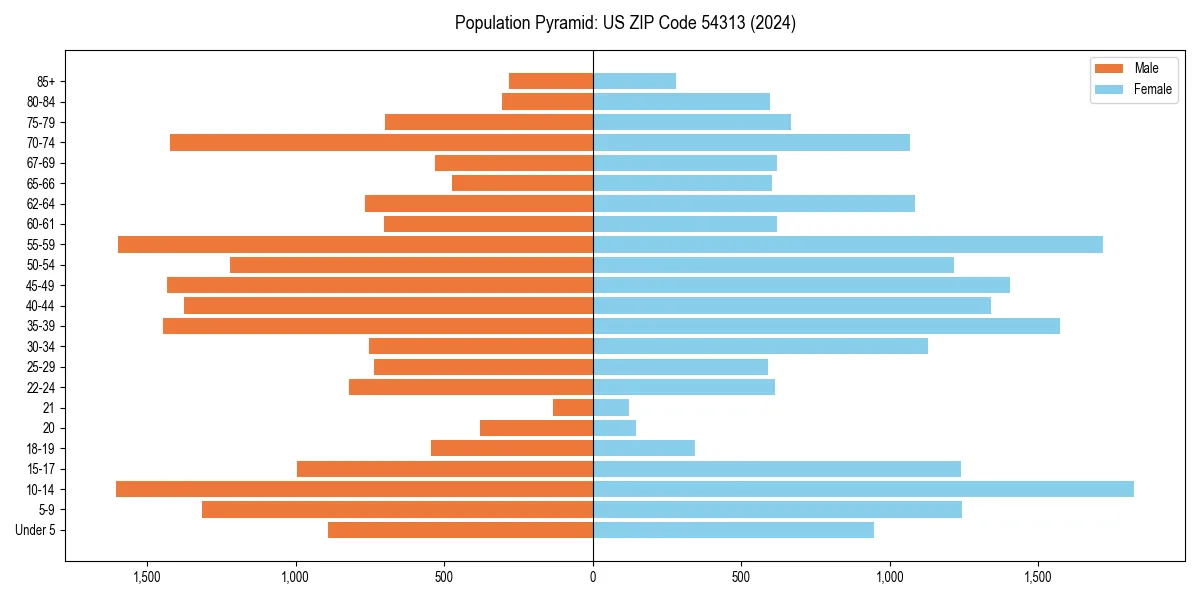 Population pyramid for 