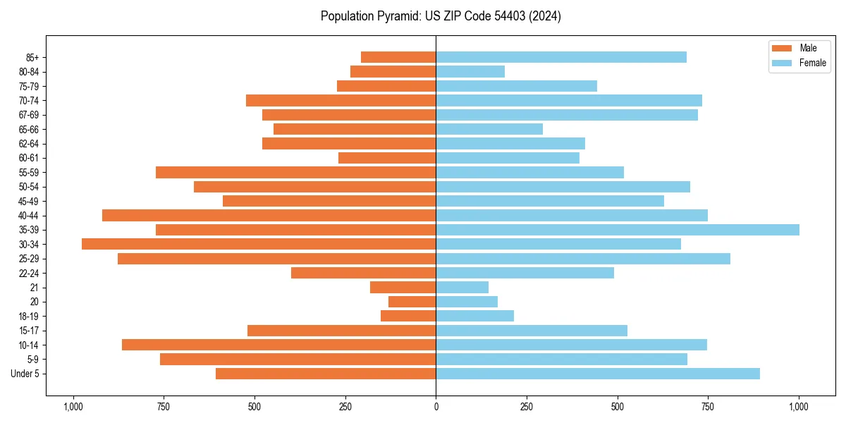 Population pyramid for 