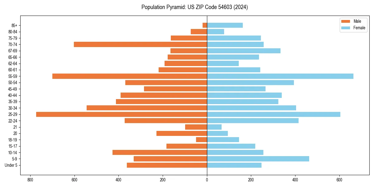 Population pyramid for 