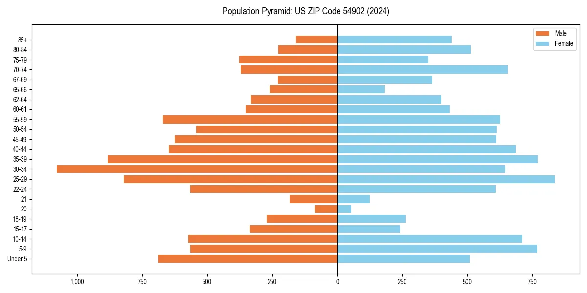 Population pyramid for 