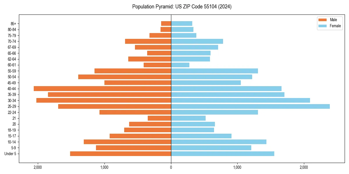 Population pyramid for 