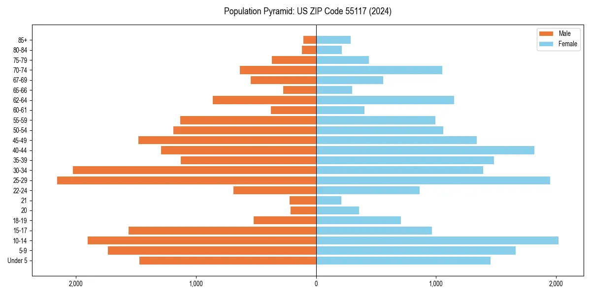 Population pyramid for 