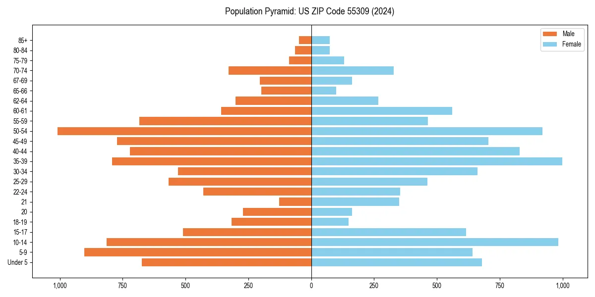 Population pyramid for 