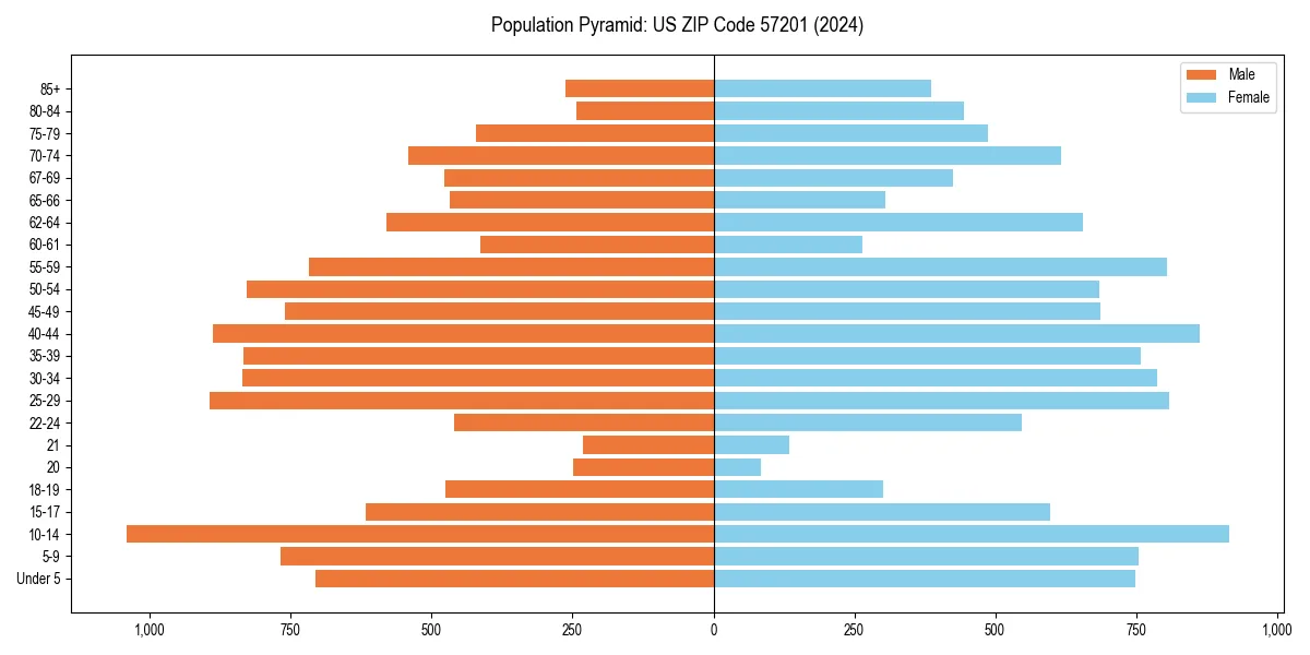 Population pyramid for 