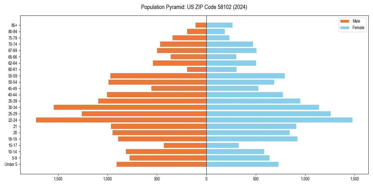 Population pyramid for 
