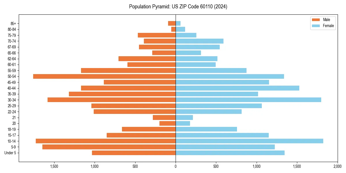 Population pyramid for 