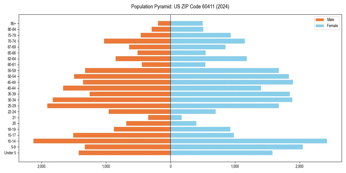 Population pyramid for 