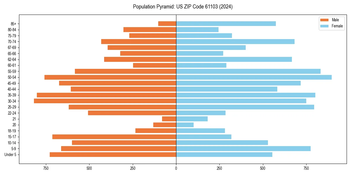 Population pyramid for 
