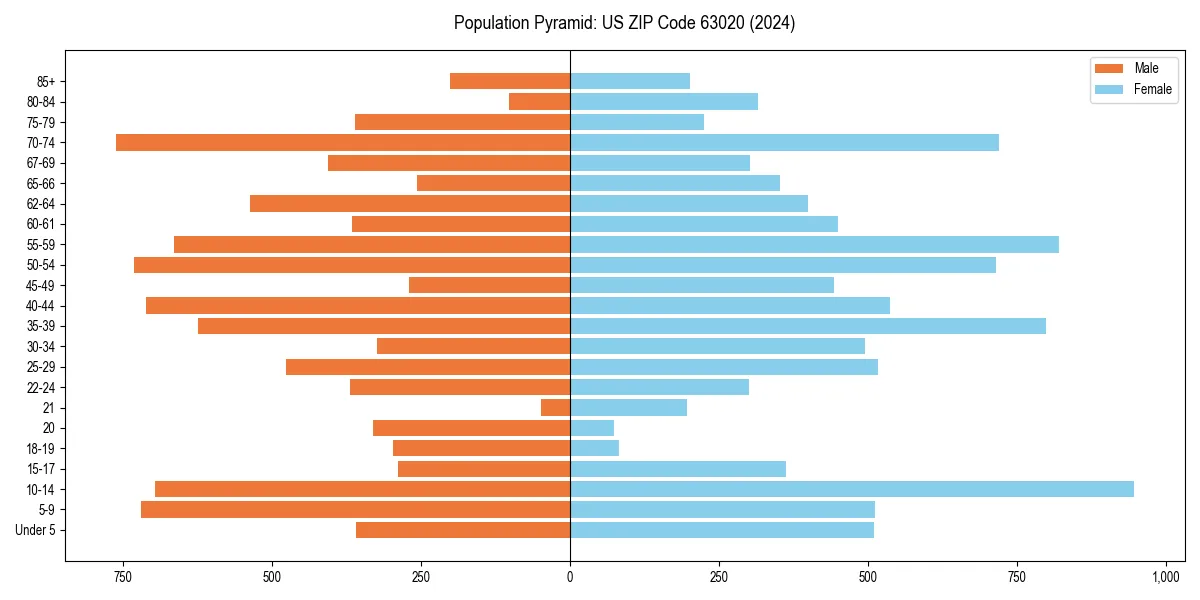 Population pyramid for 