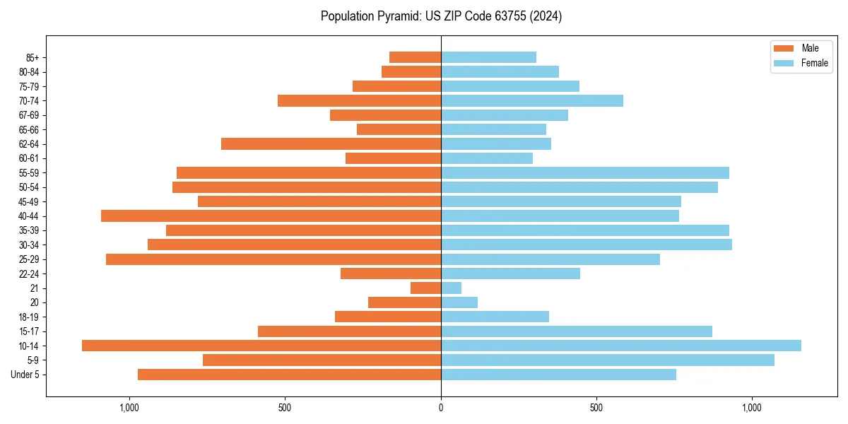 Population pyramid for 