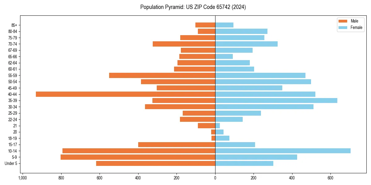 Population pyramid for 