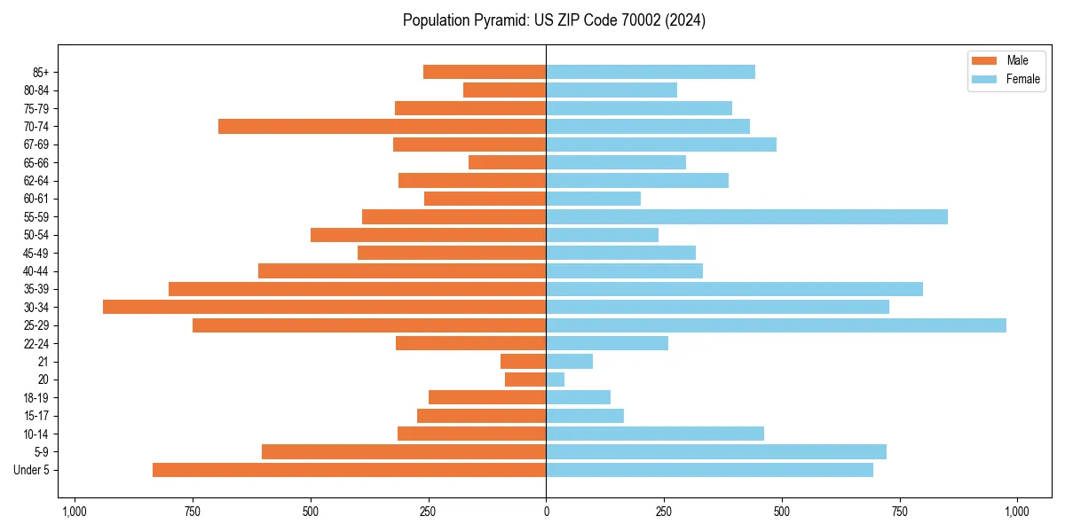 Population pyramid for 