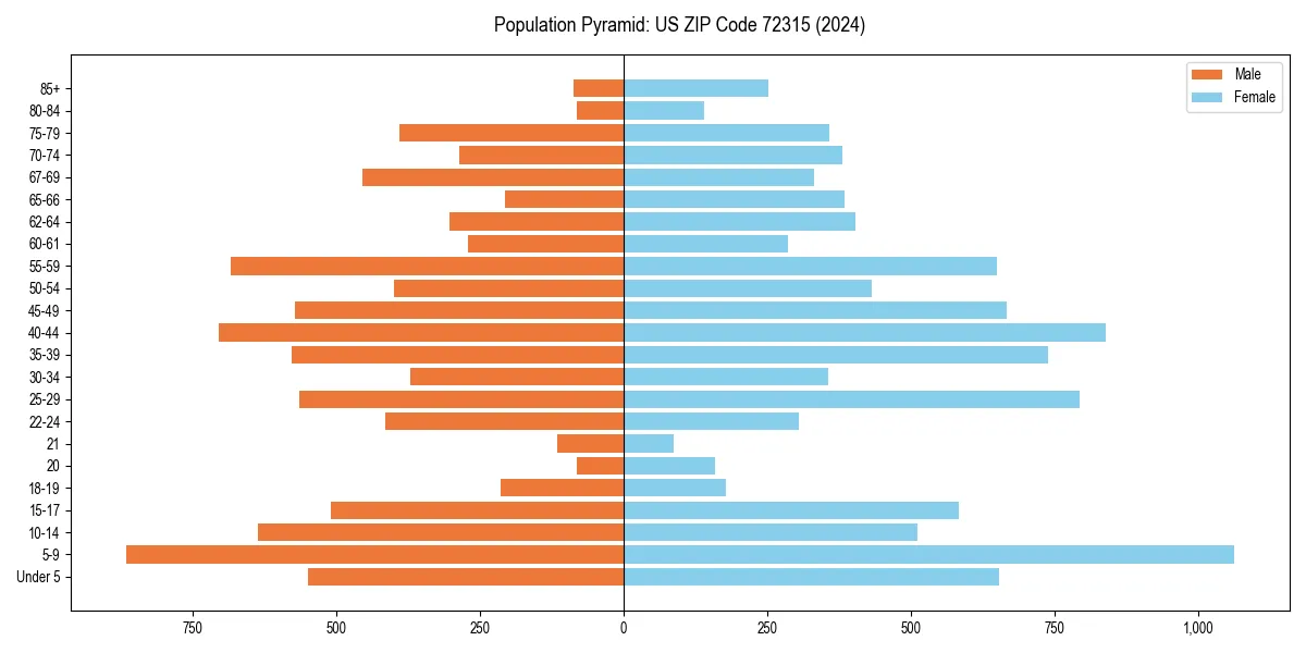 Population pyramid for 