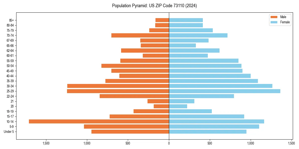 Population pyramid for 