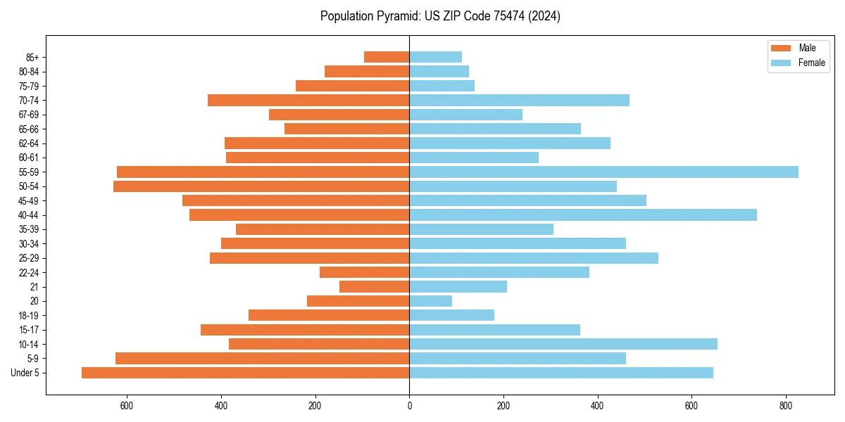 Population pyramid for 