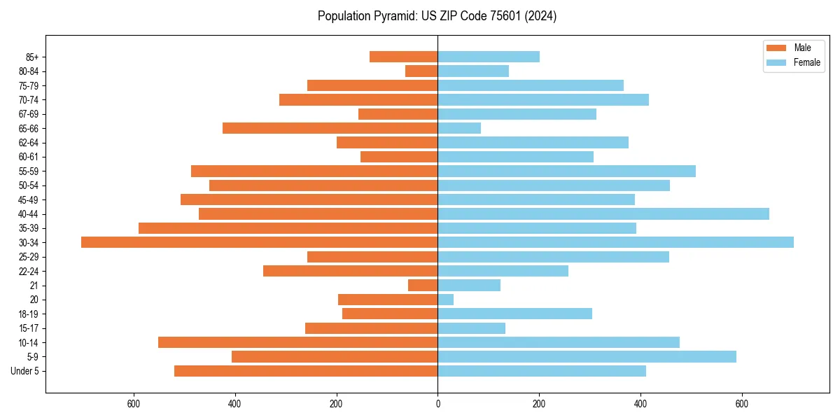 Population pyramid for 