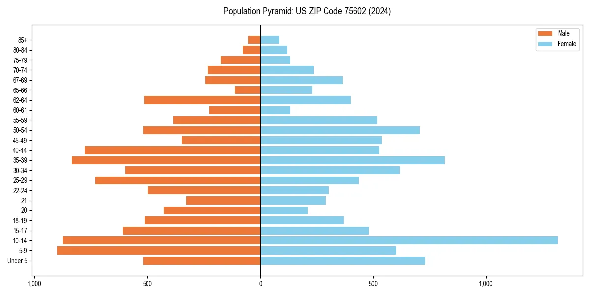 Population pyramid for 