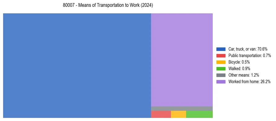 Commute modes in US ZIP Code 80007