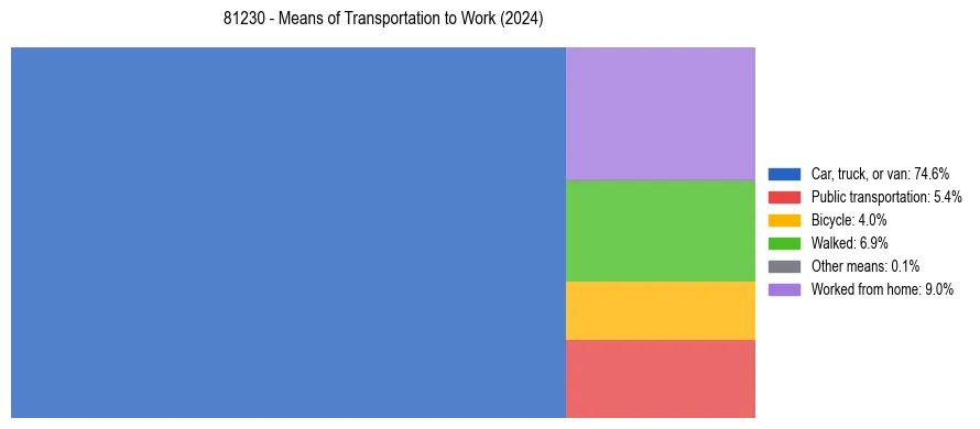 Commute modes in US ZIP Code 81230