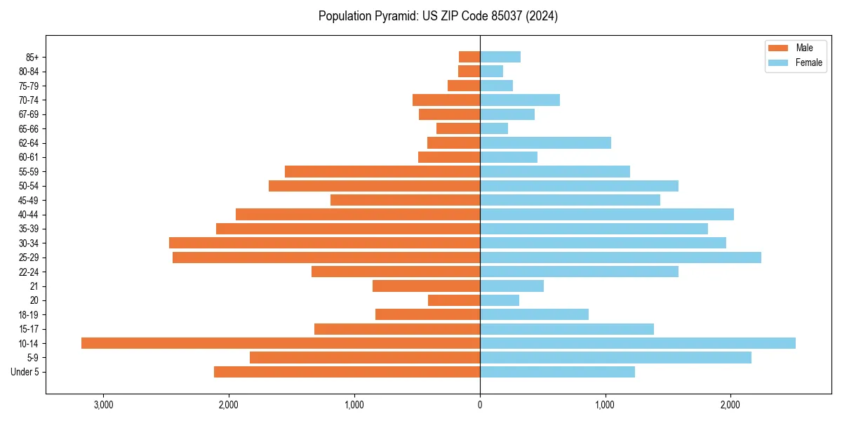 Population pyramid for 