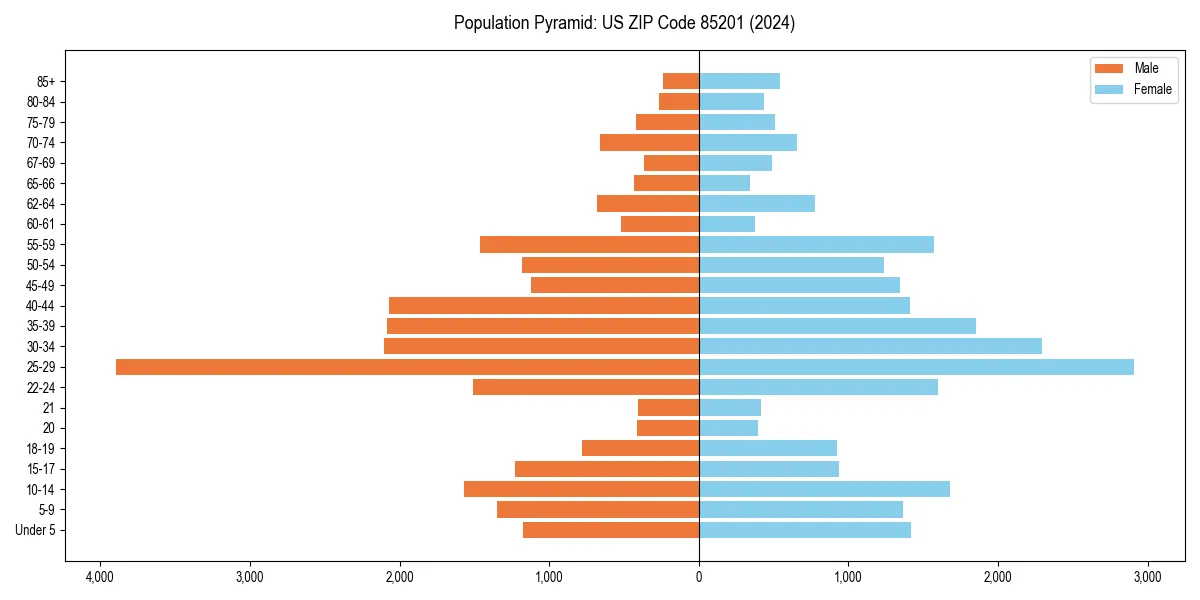 Population pyramid for 