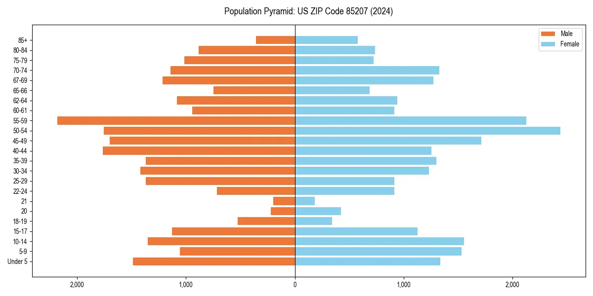Population pyramid for 