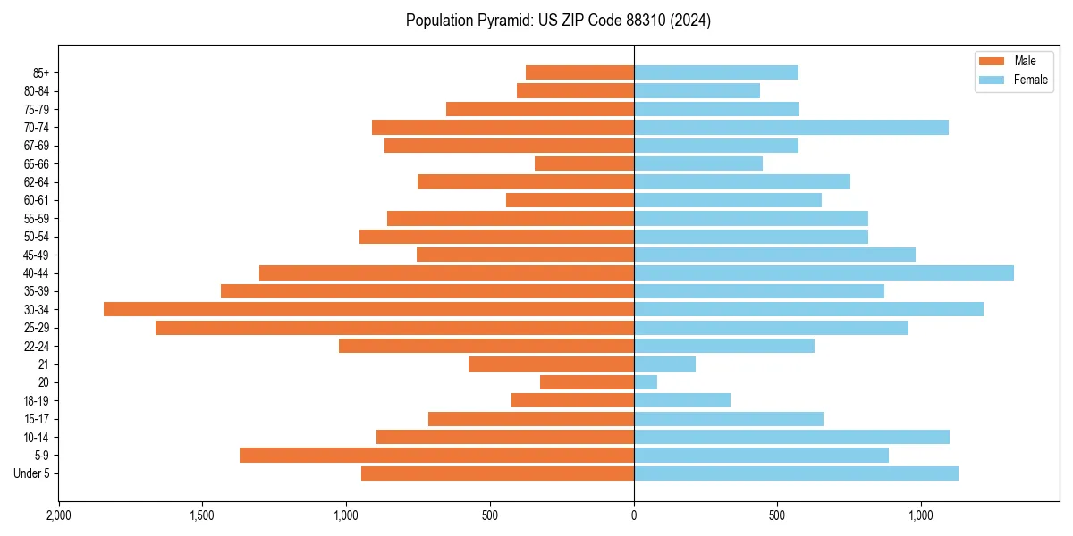 Population pyramid for 