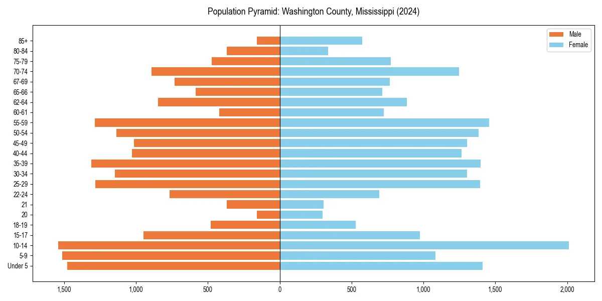Population pyramid for 