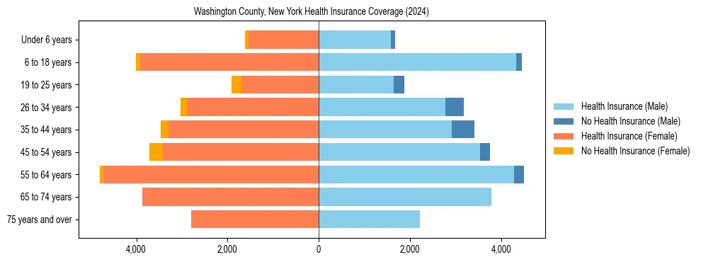 Health insurance pyramid for Washington County, New York
