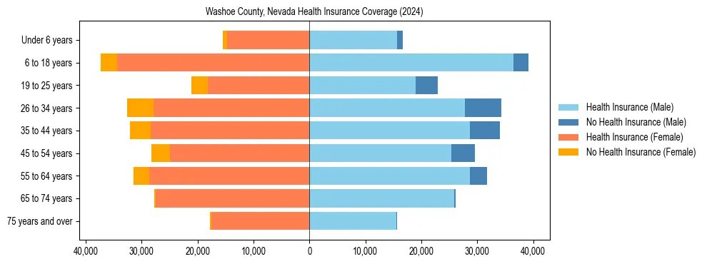 Health insurance pyramid for Washoe County, Nevada