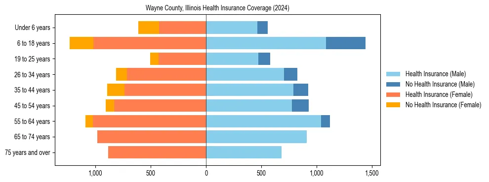 Health insurance pyramid for Wayne County, Illinois
