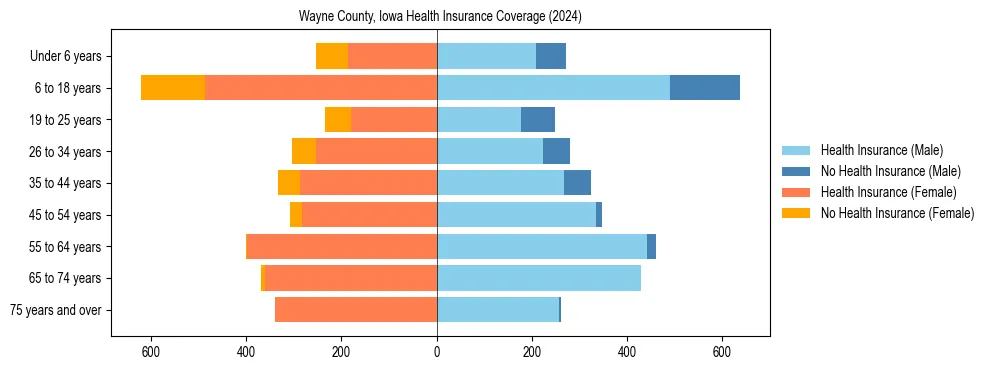 Health insurance pyramid for Wayne County, Iowa