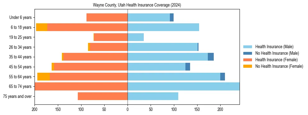 Health insurance pyramid for Wayne County, Utah