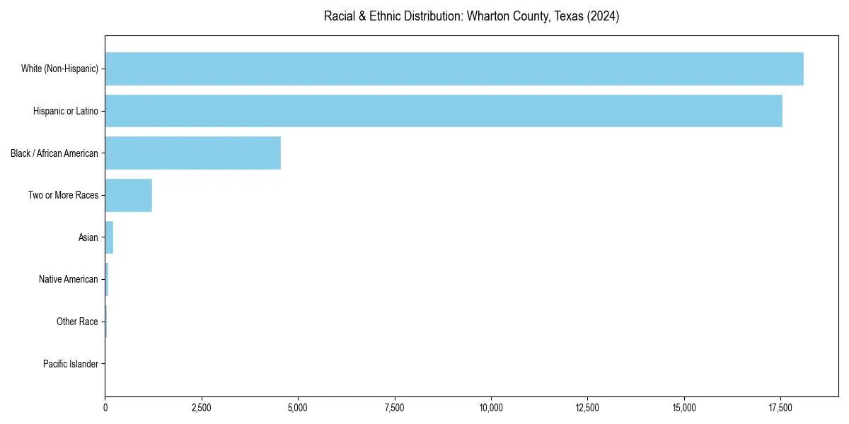 Bar chart showing racial distribution in  for 2024
