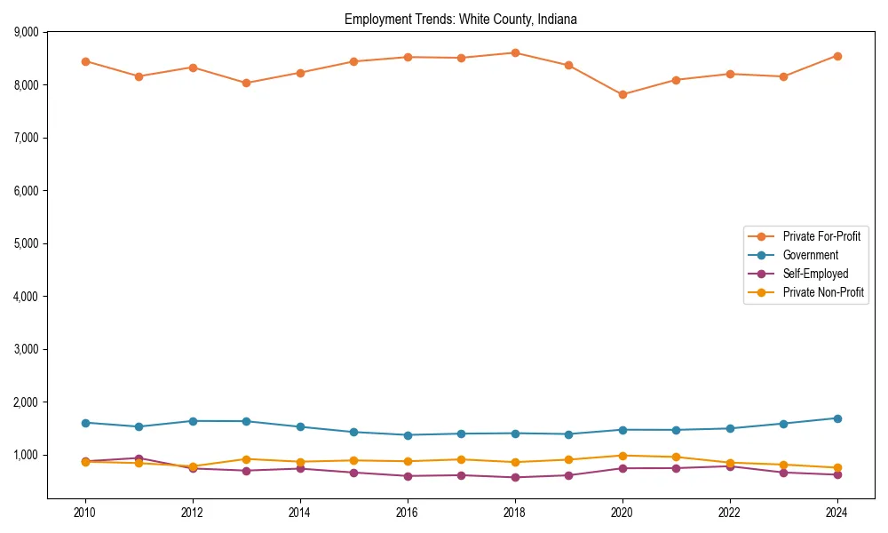 Long-term employment trends in 