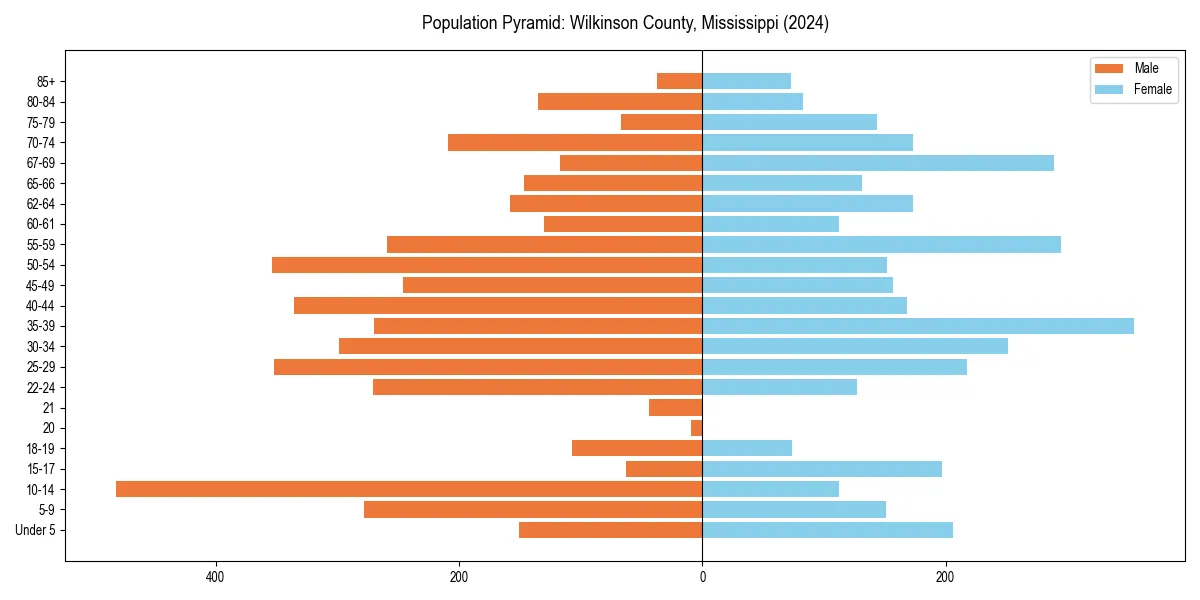 Population pyramid for 