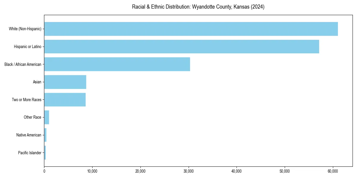 Bar chart showing racial distribution in  for 2024